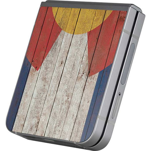 Colorado Flag Dark Wood Galaxy Z Flip6 Skin
